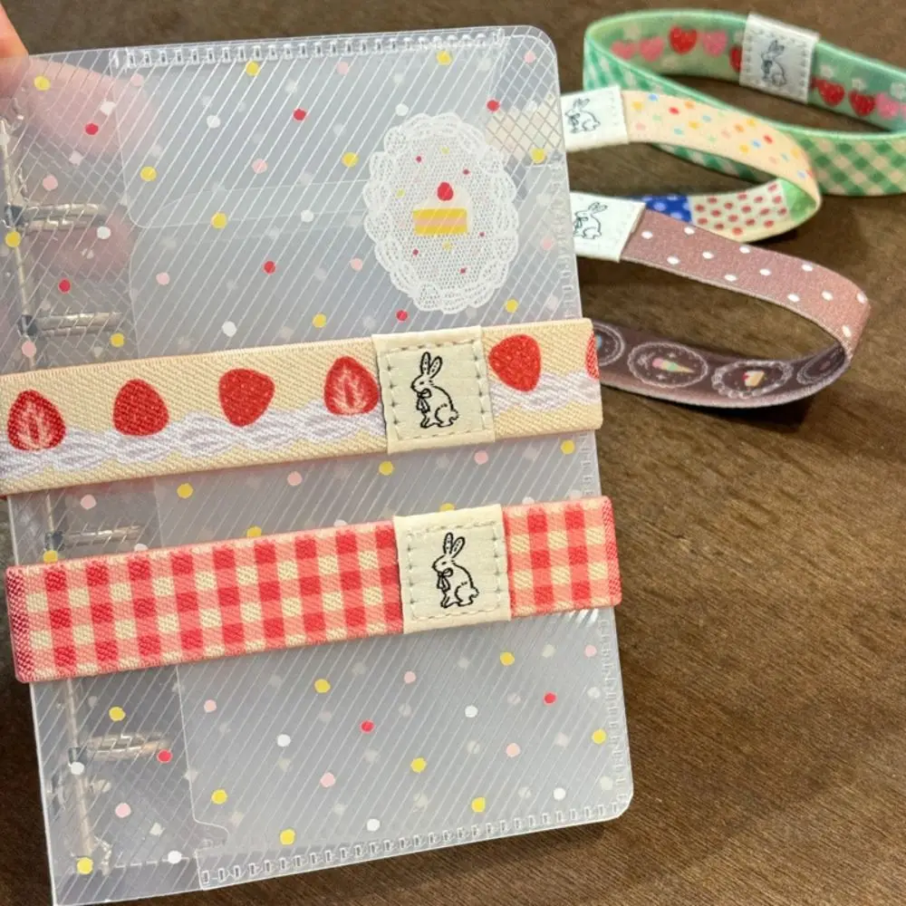 Practical Notebook Elastic Band Checkered Polka Dot Double-Sided Strap Minimalist Keeps Flat Elastic Strap for A6/M5/A7 Journals
