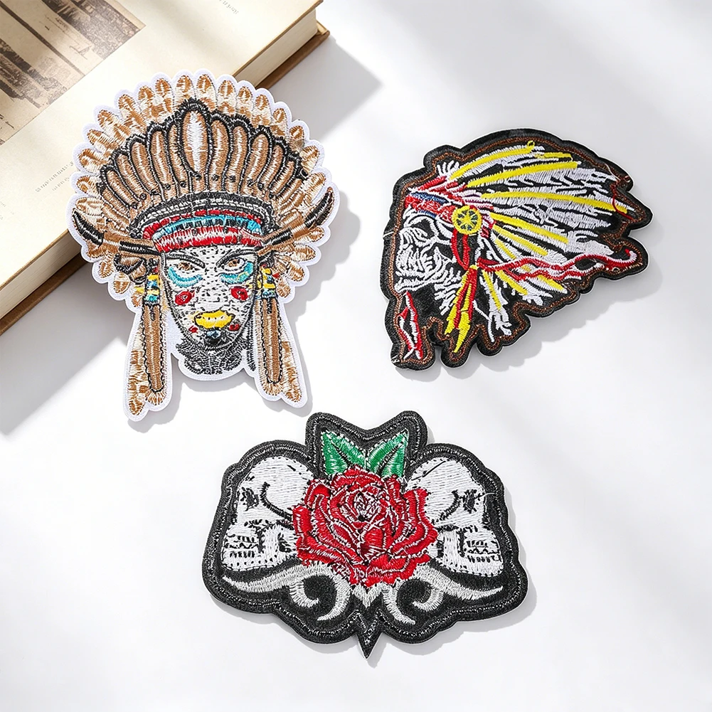 Vintage Indianer-Stammes-Emblem zum Aufbügeln oder Aufnähen, Dekoration für T-Shirts, Jeans, Jacken, Rucksäcke, Hüte, Bastelgeschenk – Detail 3