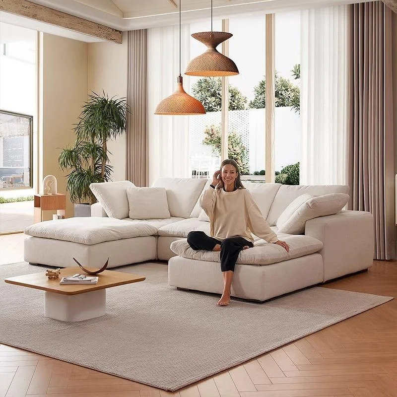 #Premium Modular Sectional Sofa Set Modern Cream Style Minimalist Large Corner Couch Removable Washable For Hotel Living Room