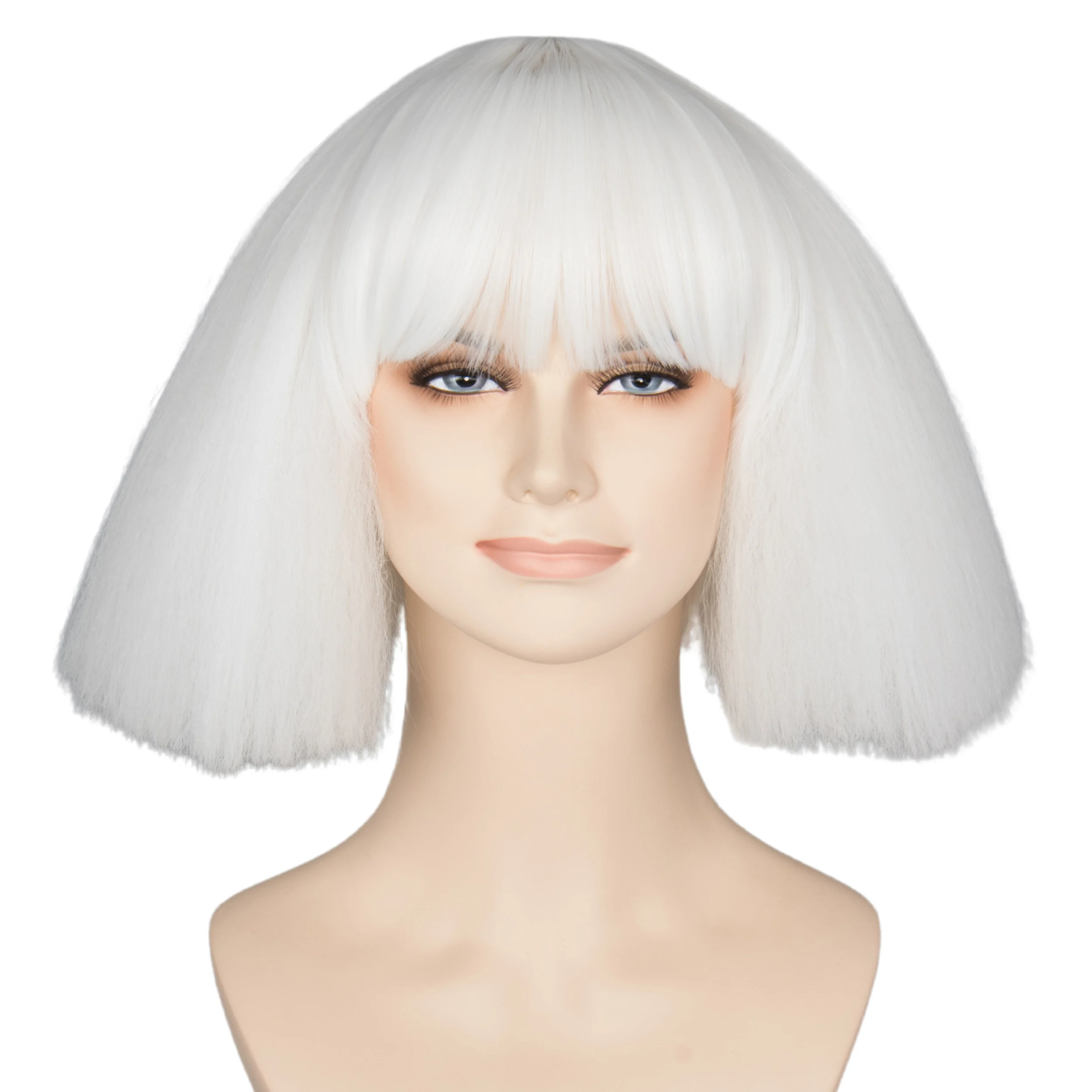 

Miss U Hair Short Kinky Straight Taro Wig Cosplay Wig White Color Women Fashion Party Hair