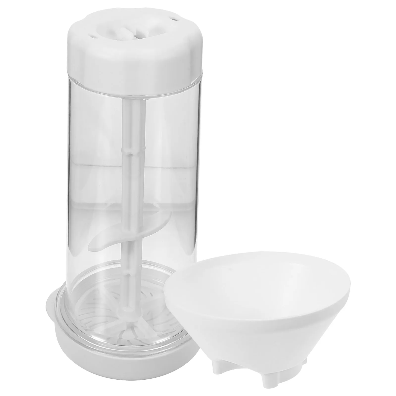 

Flour Sieve Mixing Cup Plastic Handheld Rotating Sifter for Baking Powdered Sugar Cocoa White Color Kitchen Tool