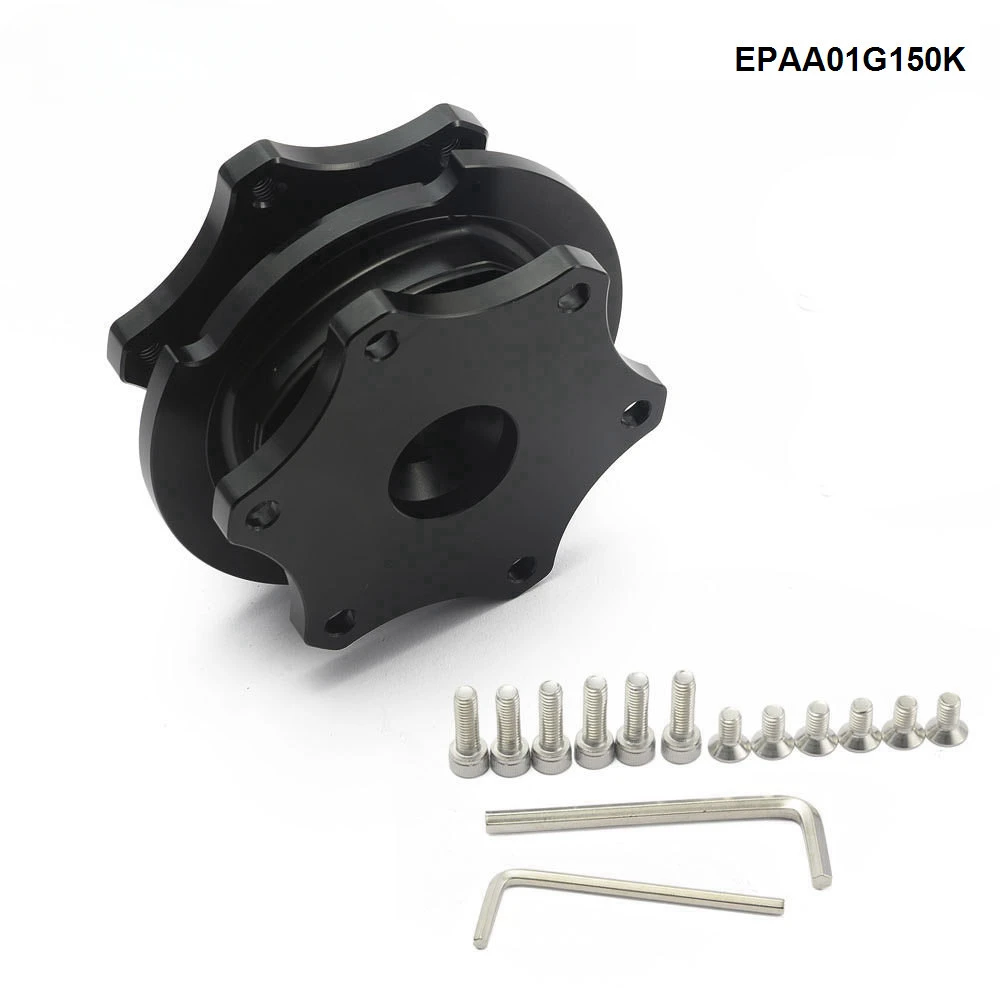 EPMAN Universal Car Aluminum D Shape Steering Wheel Quick Release Hub Adapter EPAA01G150K