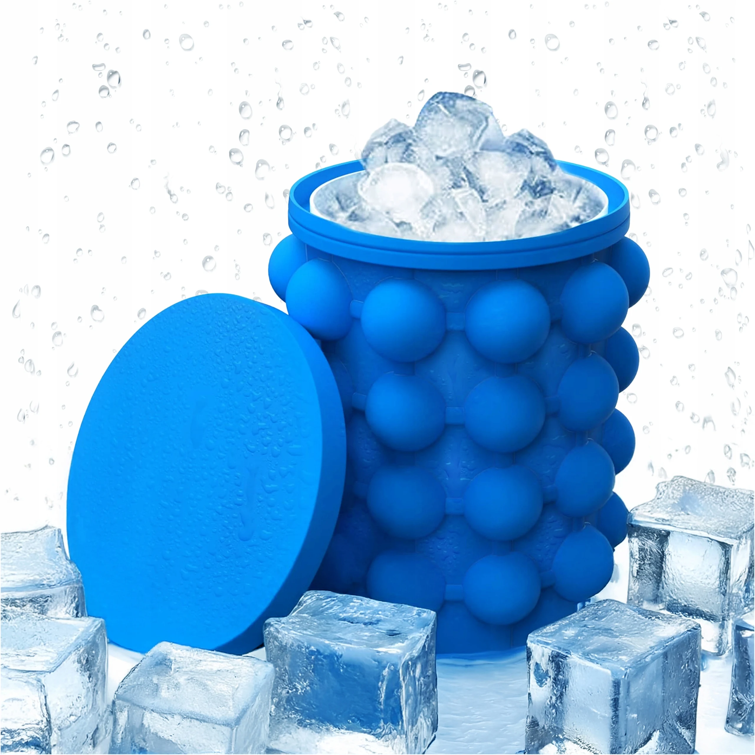 Siliconen ijsbakje, container, beker, mal, herbruikbare ijsblokjesopslag voor dranken, cocktails, whisky, feestjes, bar, thuis, BPA-vrij, voedselveilig, praktisch, betrouwbaar, compact, modern,