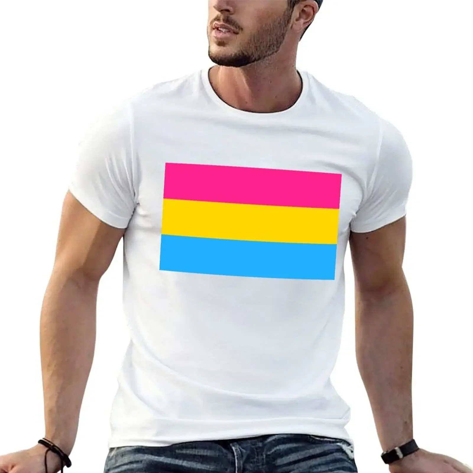 

Pansexaual Pride Flag T-Shirt customs design your own summer top custom t shirt luxury clothes men