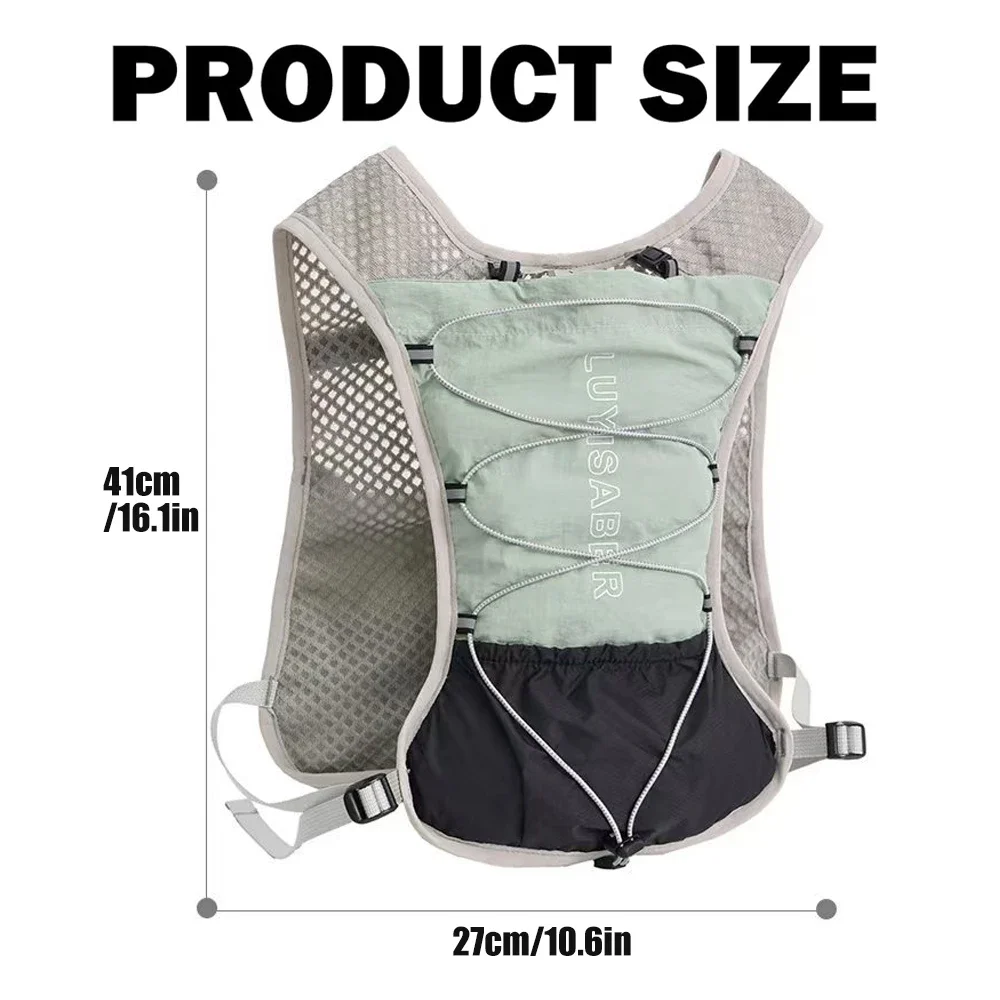 سترة جري مرطبة خفيفة الوزن، قابلة للتنفس وقابلة للتعديل لركوب الدراجات في الماراثون للأشخاص، مثانة مياه متعددة الجيوب