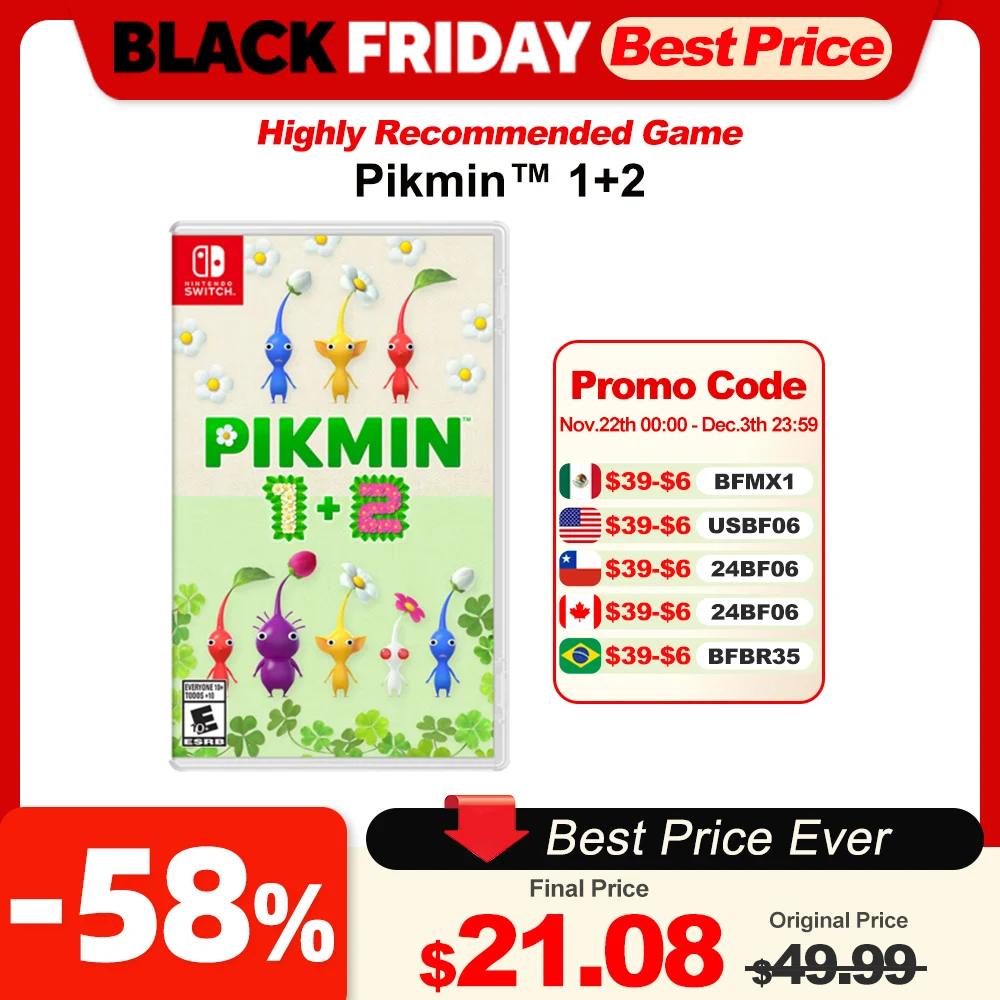 Pikmin 1+2 Nintendo Switch Game Deals 100% Original Physical Game Card Action Genre Support 1 Player for Switch Game Console