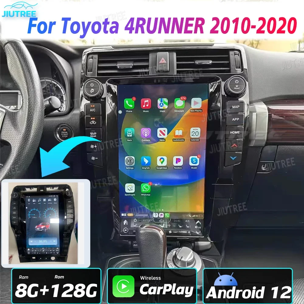 

15,6-дюймовый экран Tesla Android 12 для Toyota 4RUNNER 2010-2020, GPS Carplay, автомобильный мультимедийный видеоплеер, стерео головное устройство Navi, радио