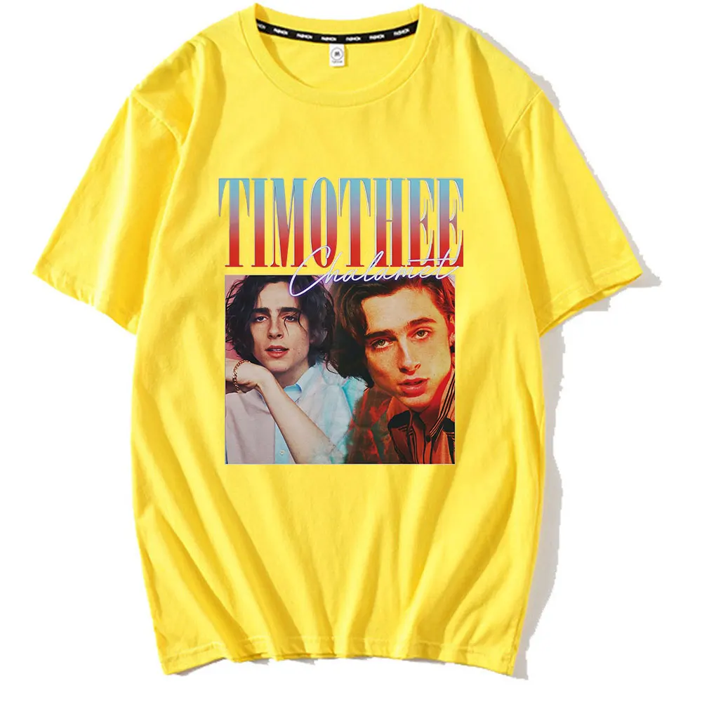 2022 New Timothee Chalamet Vintage Graphics T Shirts Men Harajuku Streetwear Hip Hop T-shirts 100% Cotton T-shirt Oversized