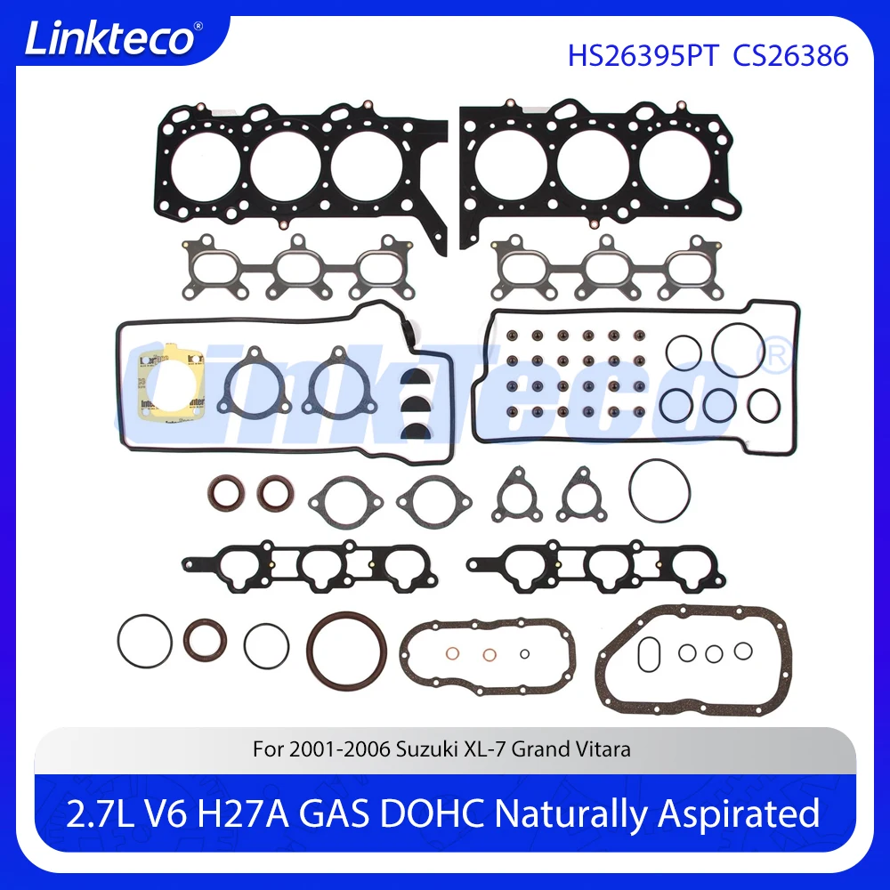 

Engine Part MLS Full Gasket Camshaft Rear main seal Set Fit 2.7 L V6 GAS DOHC H27A For 2001-2006 Suzuki XL-7 Grand Vitara 2.7L
