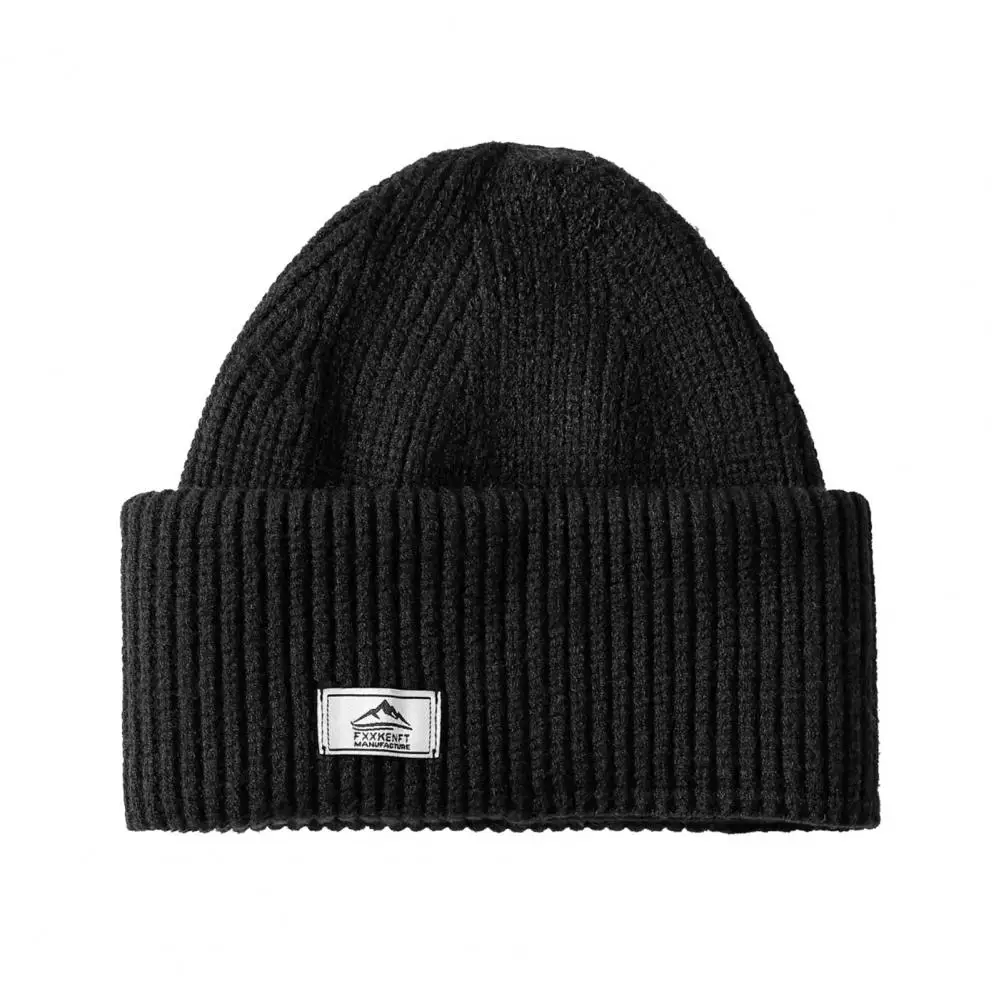 

Thick Knit Hat Winter Knitted Hat for Men with Ear Thick Stretchy Piled Cap for Outdoor Activities Skiing Skating