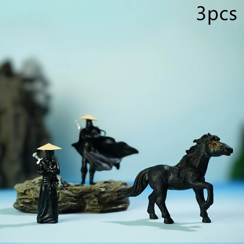 

【MQ124】3Pcs/set Resin Mini Figures Model Ancient Japanese Chinese Samurai Warrior Modeling Cool Miniature Car Decor