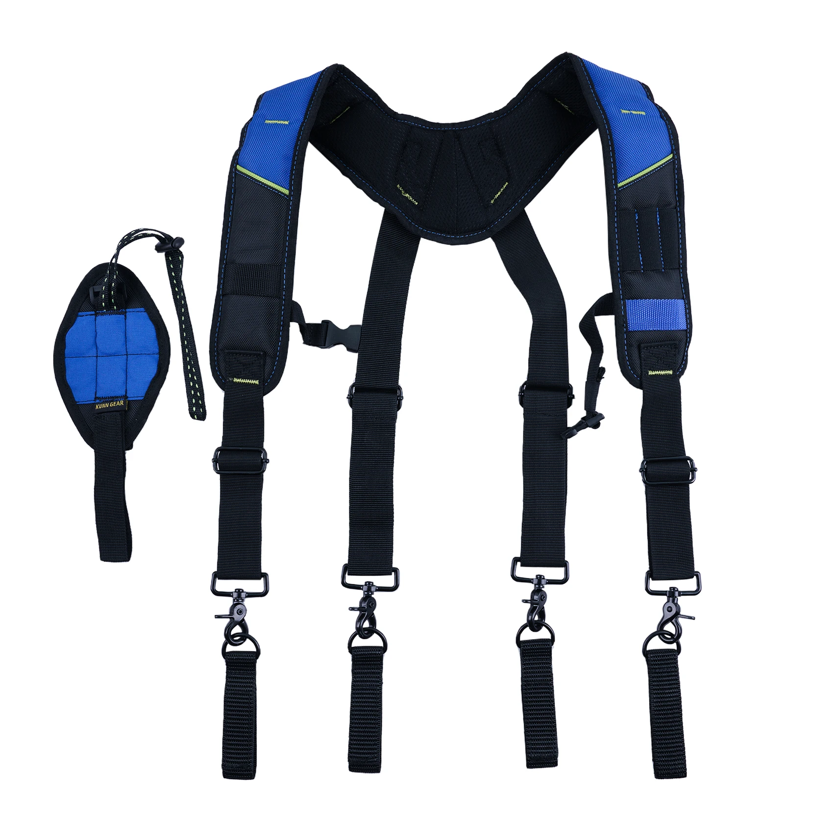 KUNN Tool Belt Suspenders for Men with Magnetic Wristband,Heavy Duty Work Suspender