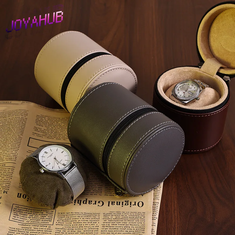 Travel Mini Zipper Jewelry Packaging Box PU leather Portable Small Watch Bag Customized LOGO Portable Watch Storage Box OEM