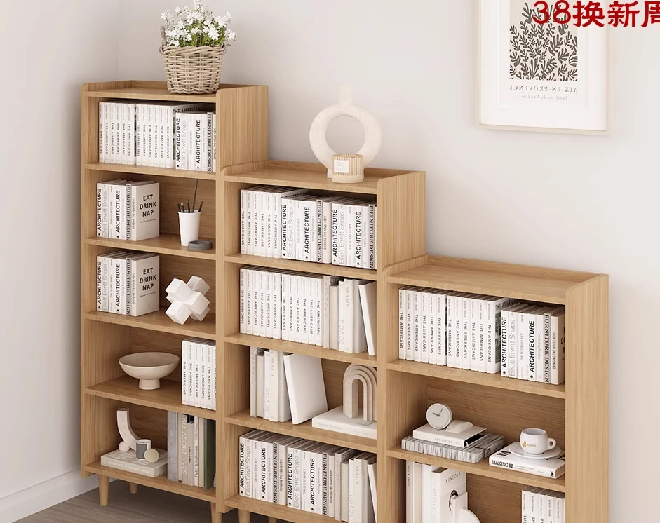 All solid wood shelves custom modern simple household floor-to-ceiling bookcases partition lattice cabinets living room storage