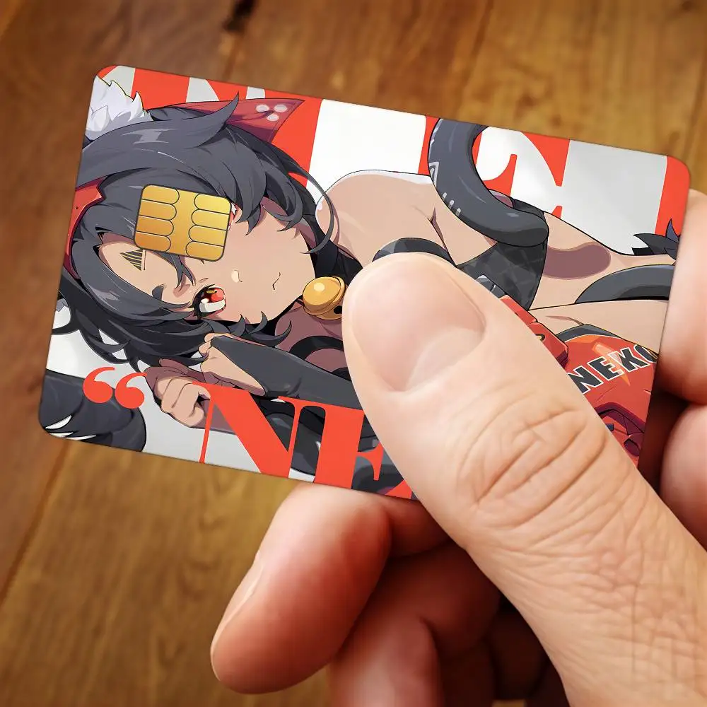 ZZZ Gaming Nekomiya Mana Credit Card Public Transportation Cards Sticker Waterproof Card Face Decoration 4PCS