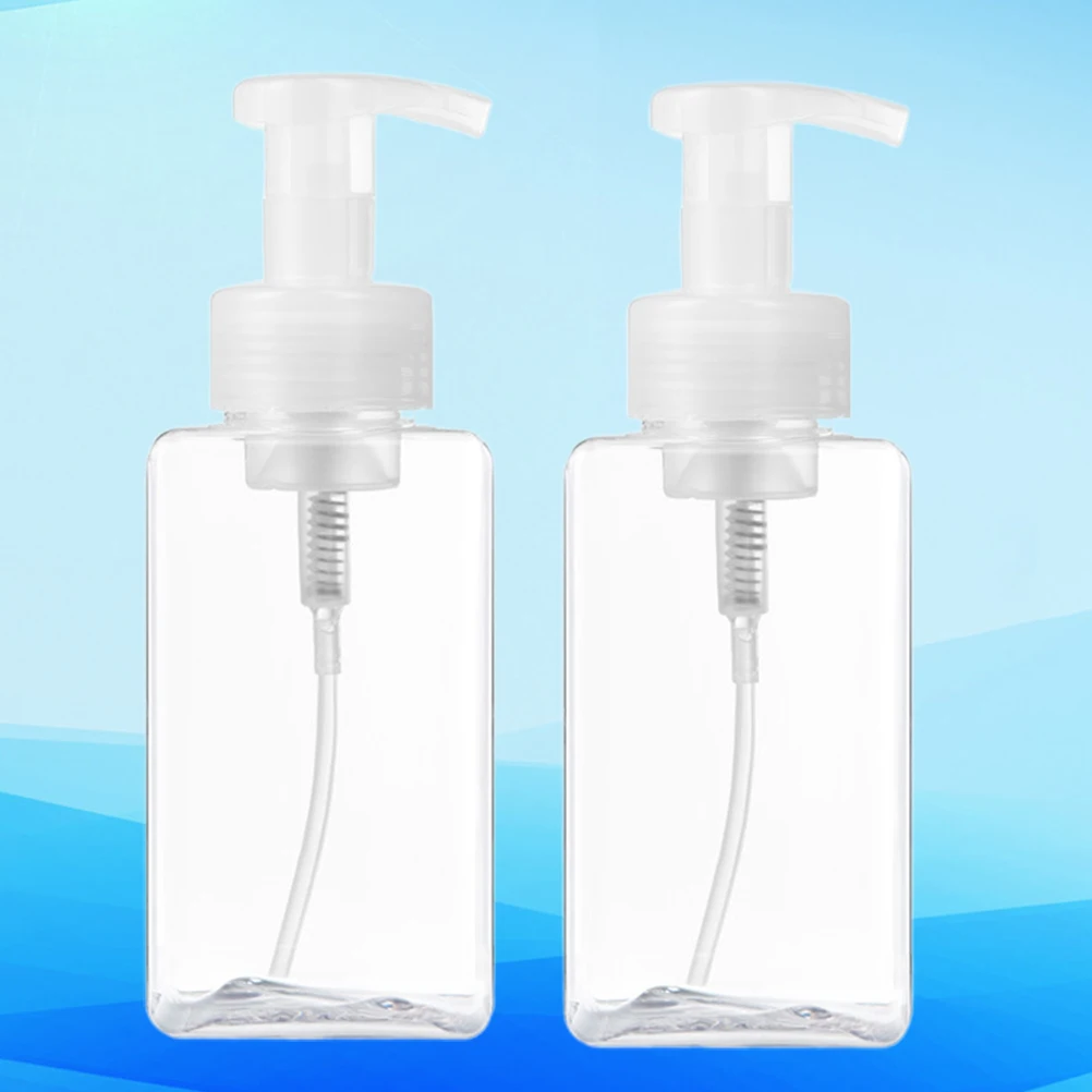 2 pçs garrafa de espuma transparente 650ml bomba imprensa vazio garrafa de sabão líquido recarregável para escritório em casa uso do banheiro subembalagem