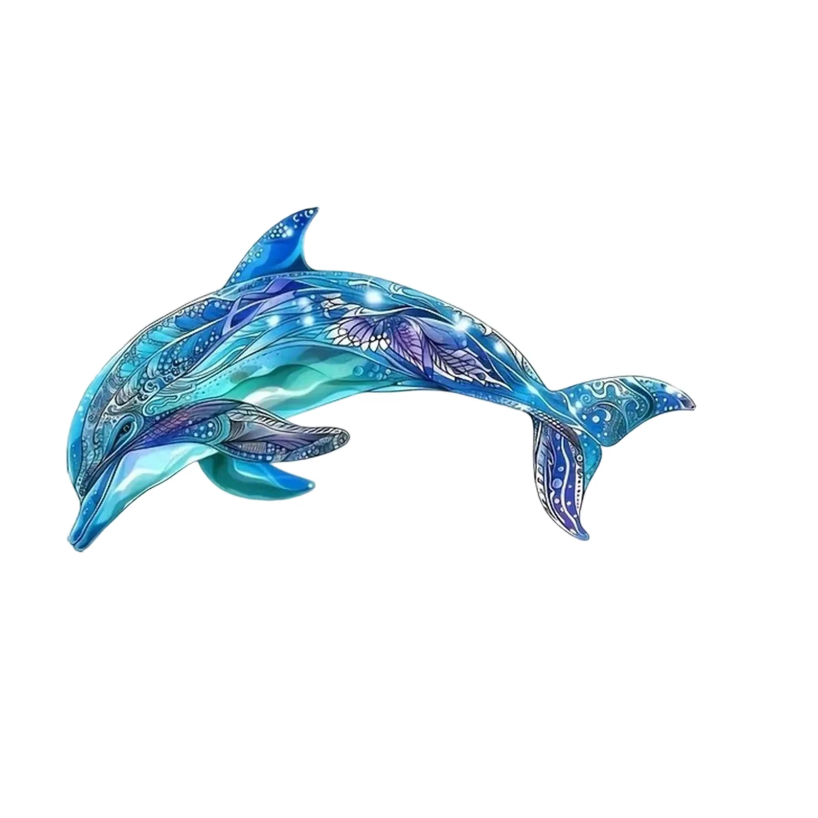 

Dolphin Metal Wall Decor Bright Blue Sea Animal Hanging Ornaments Wall Art for Home Office Livingroom