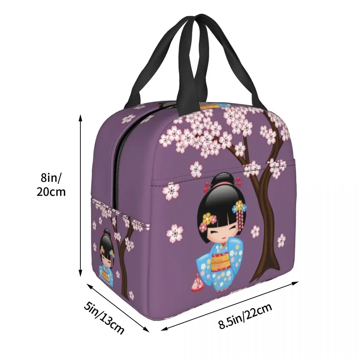 Japanese Geisha Insulated Lunch Bags for Work School Geiko Geigi Portable Thermal Cooler Bento Box Women Children