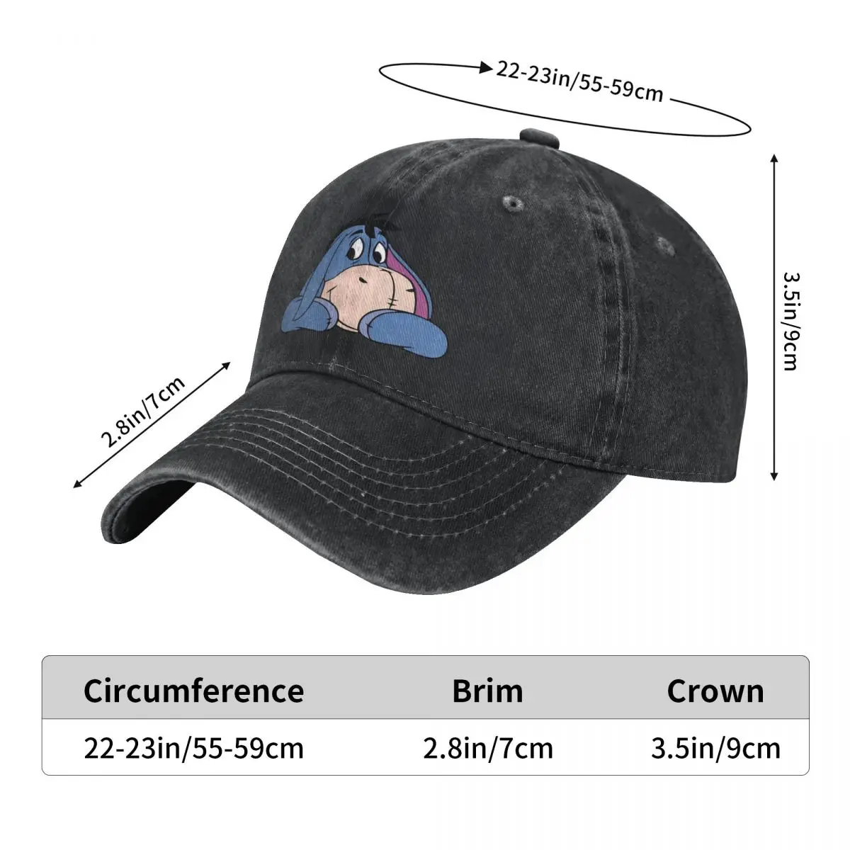 Winnie The Pooh Eeyore (2) Baseball Cap Men Adult Designer Trucker Hat Summer Streetwear Outdoor Sports Baseball Caps