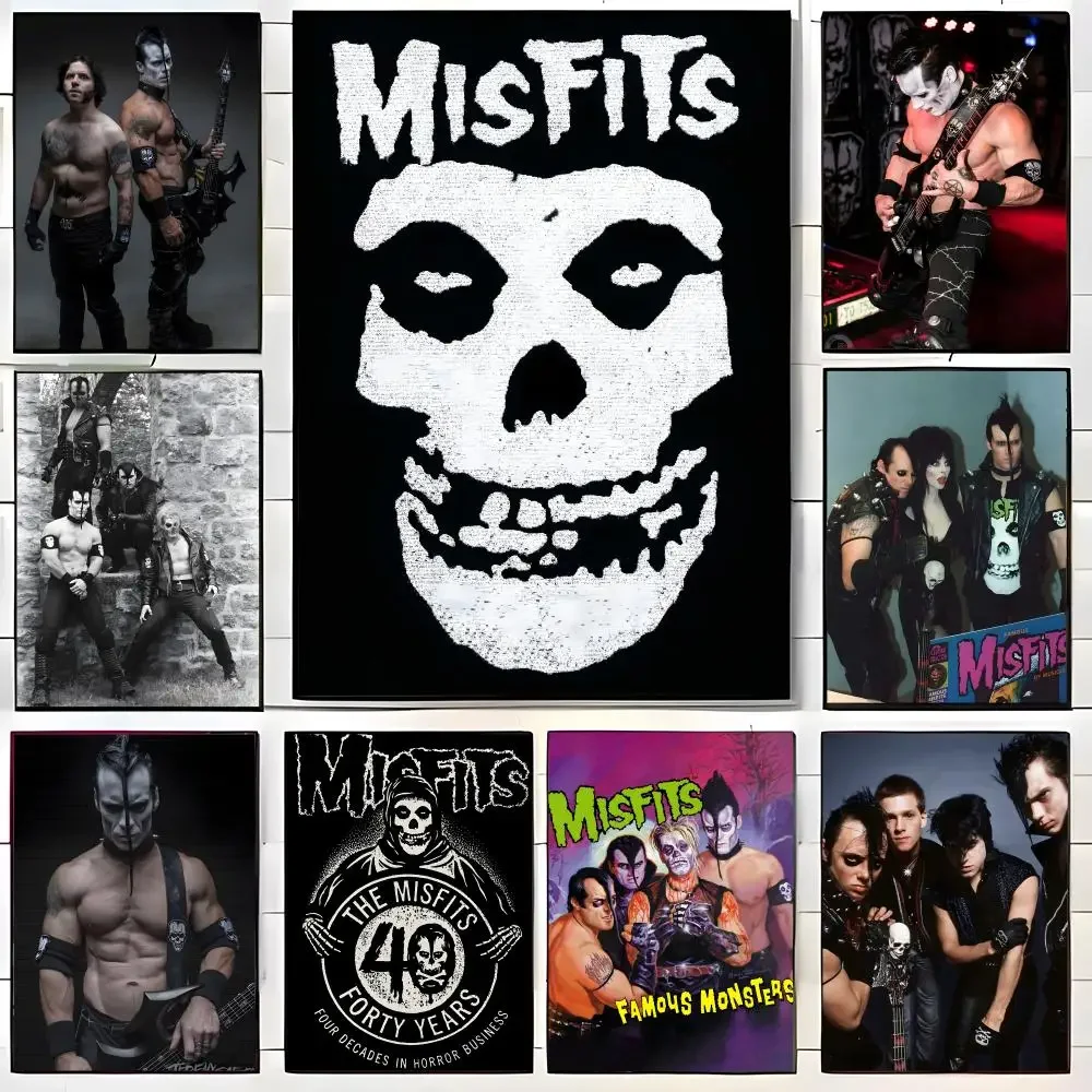 Rock M-Misfits Poster Self-adhesive Art Waterproof Paper Sticker Coffee House Bar Room Wall Decor