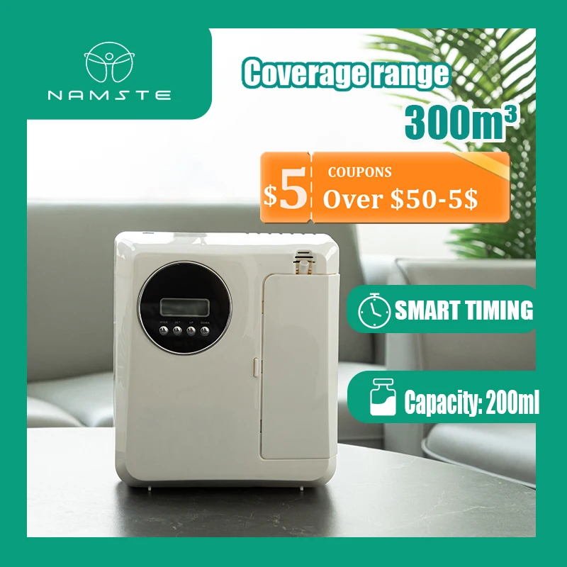 Namste 스마트 에센셜 오일 디퓨저, 아로마 테라피 기계, 공기 향수 키 모델, 공기 청정기, 가전 제품, 300 m³, 200ml 용량