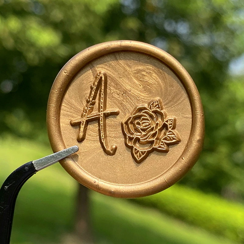 Custom Wax Seals Stickers with Your Design Logo or 2 Initials Monogram Wax Seals for Personalized Wedding Envelope Decoration