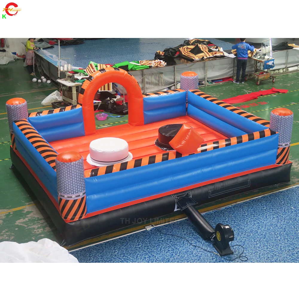 5x4m kommerzielles aufblasbares Gladiator-Glätteisen zum Abwischen, Kampfsportspiel zu verkaufen