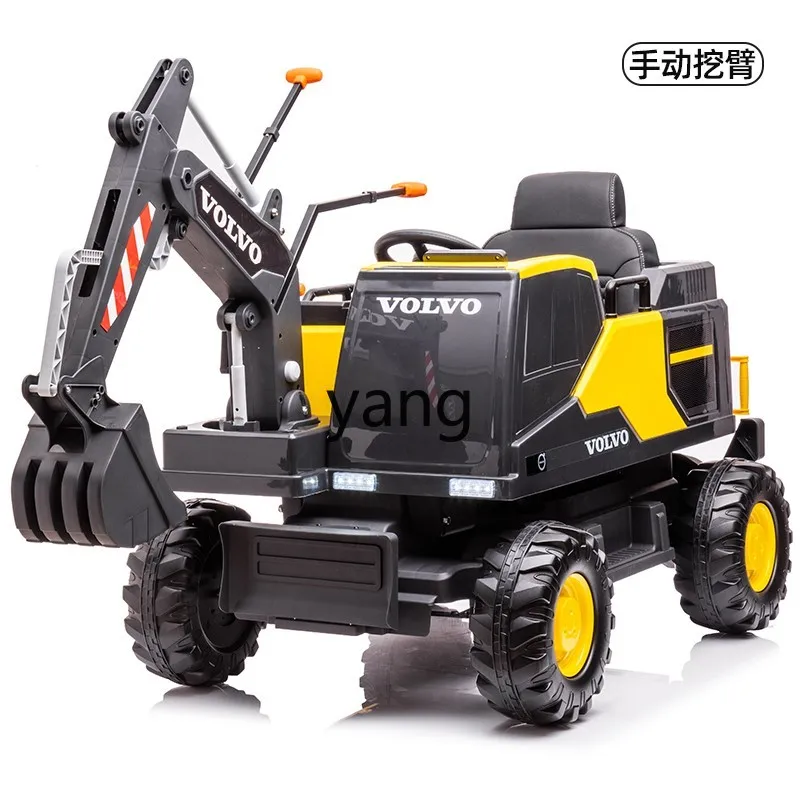 

CX Large Excavator Children's Electric Car Four-Wheel Toy Car Can Sit Baby Child with Remote-Control Automobile