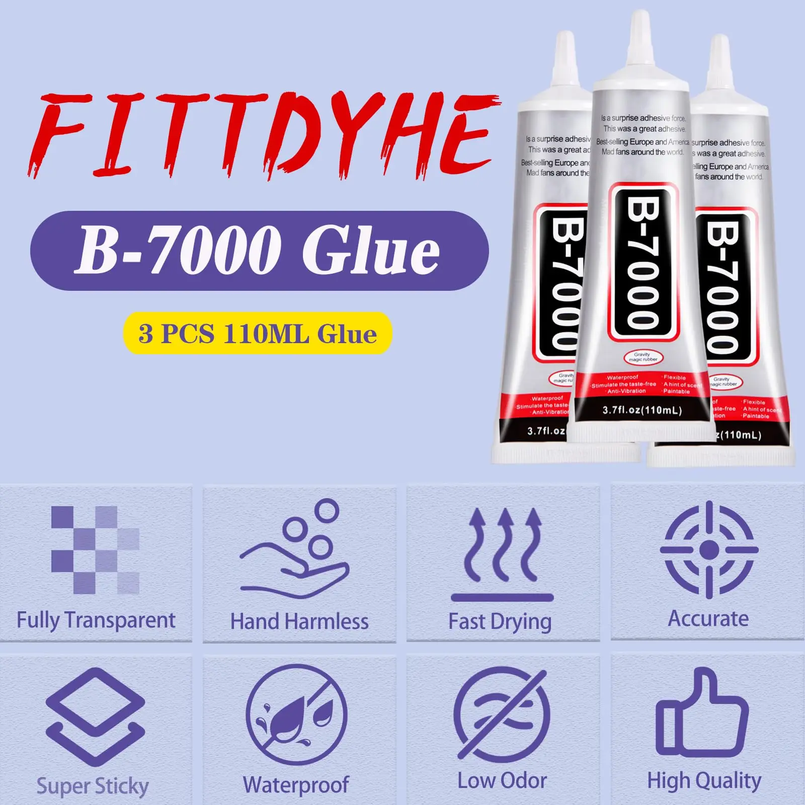B7000 Semi-Fluid High-Viscosity Clear Adhesive for Gemstones, Diamonds, Rhinestones, and Jewelry Making – 15ml image 2