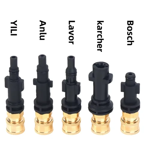 Anlu/Lava/YILI/Karcher/Bosch 세차 물총 폼 포트 어댑터 고압 세차 액세서리 다른 각도 노즐