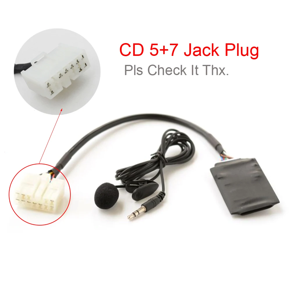 Samochodowy zestaw Bluetooth 5.0 AUX Adapter głośnomówiący Kabel do zmieniarki CD dla Toyota 5+7 12-pinowy RAV4 Corolla Avensis Auris Camry AVRCP Radio