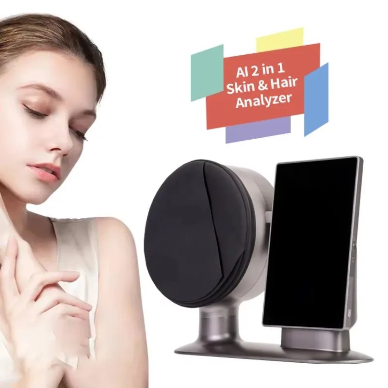 Portable 3D Intelligent AI Skin Facial Scalp Analyzer Skin Analyzer Multilingual Diagnostic Machine for Health Management