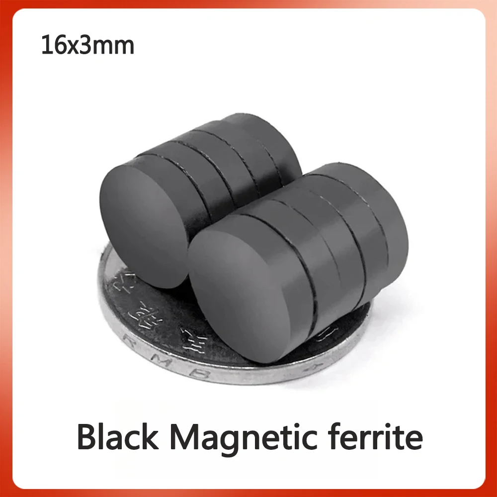

10-150PCS Round ferrite 16x3mm ordinary black magnet crafts magnet refrigerator stickers DIY magnet patches 16*3 16x3