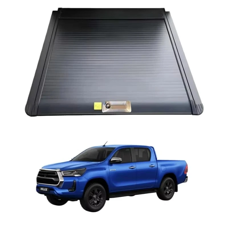 

Aluminum Alloy Hinged Roll-Up Tonneau Cover for Pickup Truck-Universal Fit Waterproof No Drill Installation