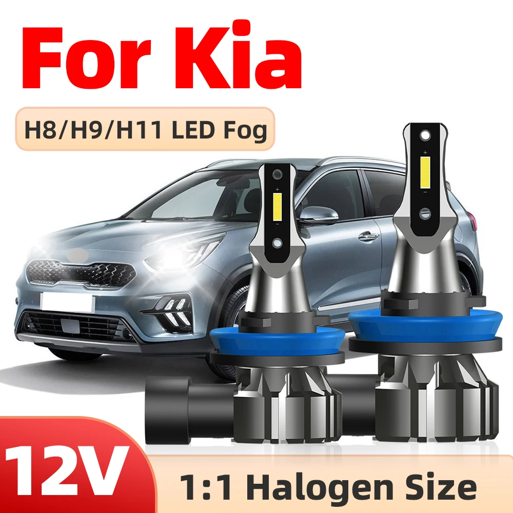 For Kia Sedona Sorento 2 3 Sportage Soul Carens 4 Ceed Cerato Koup Niro Optima Proceed XCeed LED Fog Lights Bulbs H8 H11 15000LM