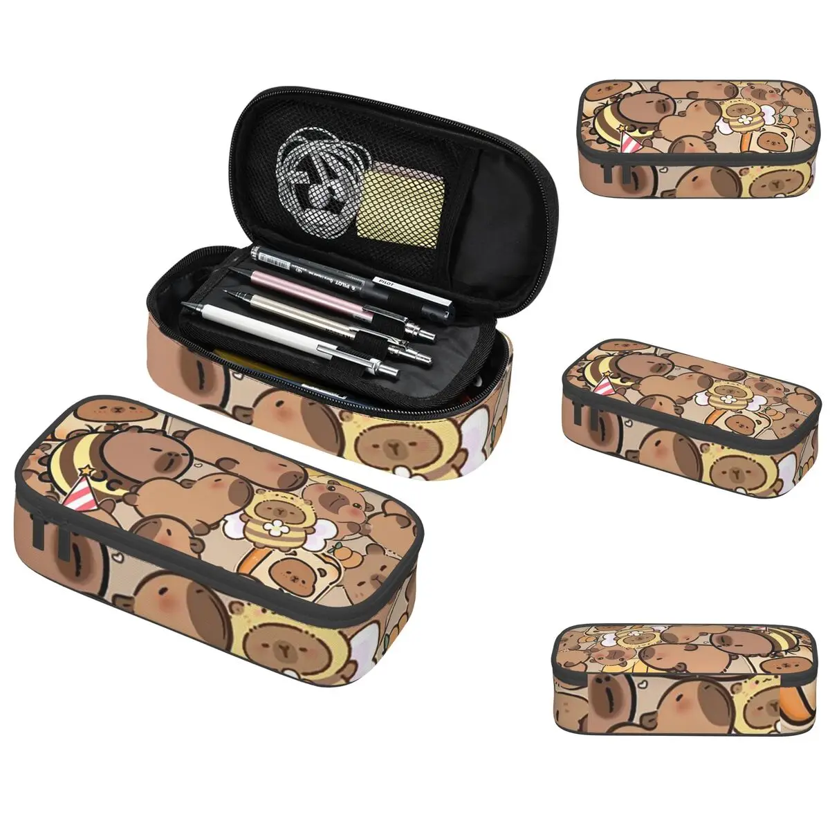 

Cute Capybara Pattern Cartoon Pencil Case for Studen School Pen Box Pencil Bag Stationery Supplies Pen Holder Bag