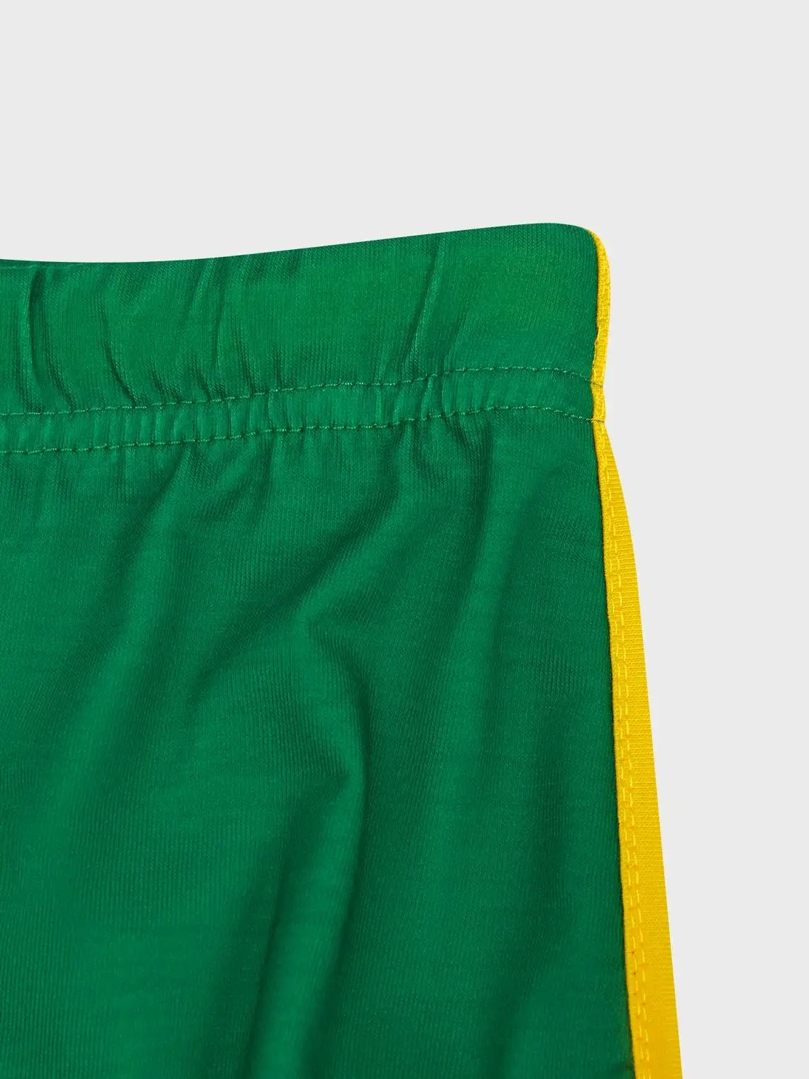 Y2K celana pendek wanita motif huruf Jamaika, celana olahraga elastis longgar kasual Korea kaki lebar