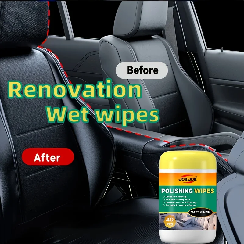 Car Interior Shine Wipes, Update Polishing Kit, Reach Every Corner, Brighten Any Color, Maintenance Cleaning Wipes