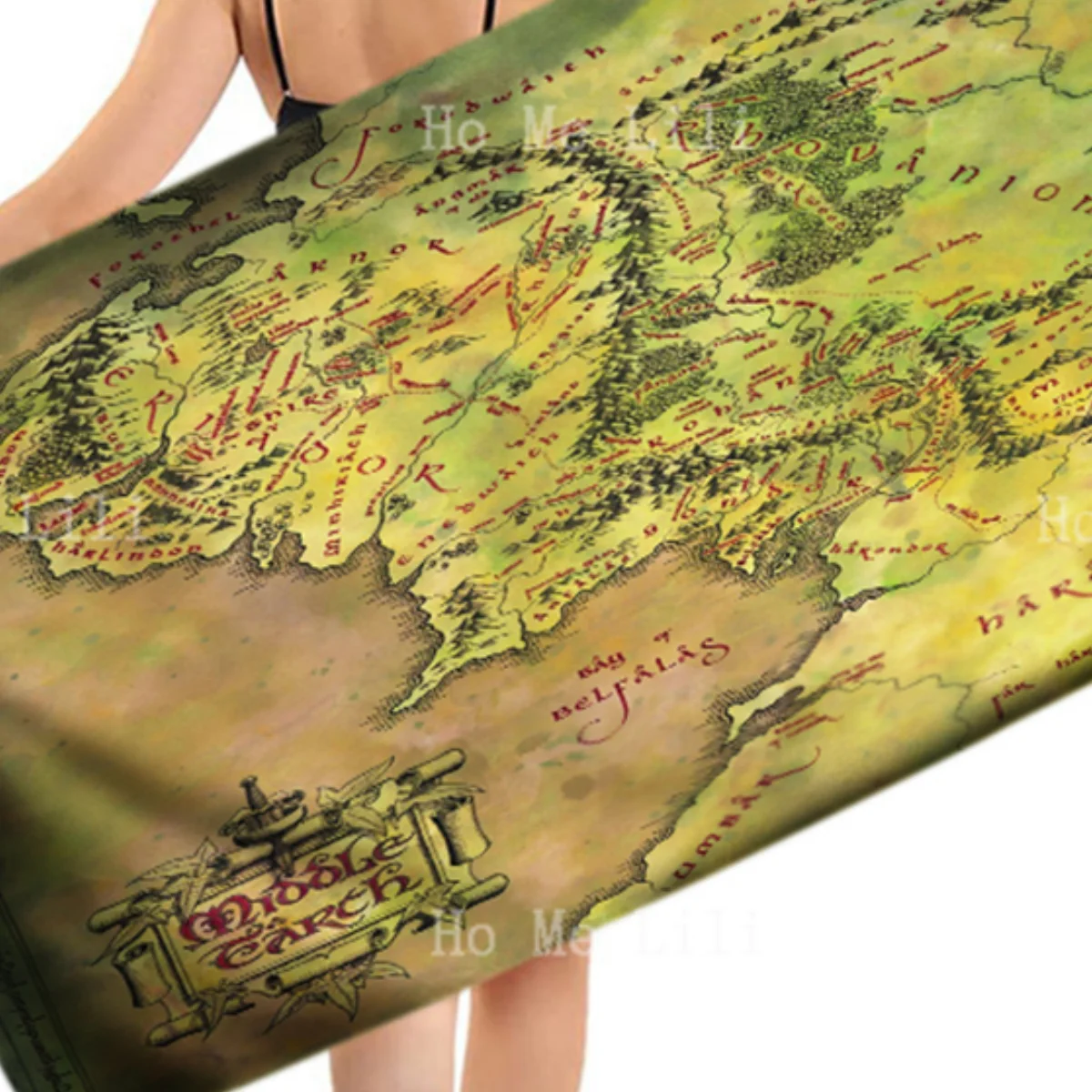 A Treasure Map Of The Fictional World Of Middle-Earth Quick Drying Towel It Can Be Used In Places Like Yoga Fitness