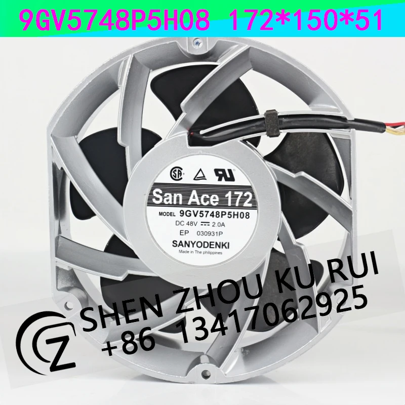 

Вентилятор охлаждения Original New Sanyo 48V 2.0A 17251 4-проводной для сервера/инвертора, осевой, 9GV5748P5H08