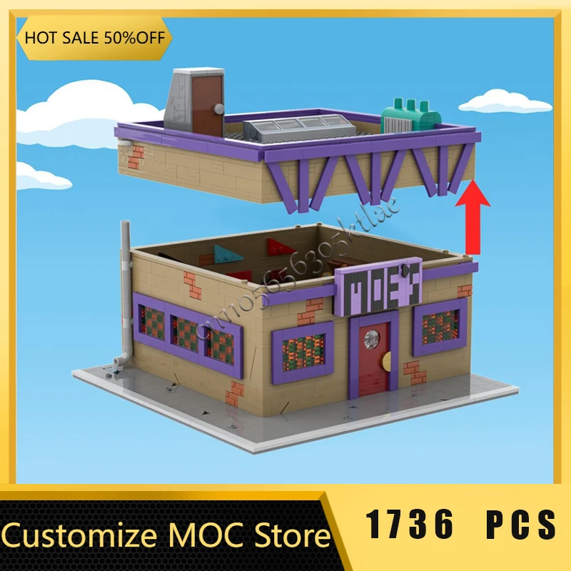 1736 pièces Simple ville rue scène personnaliser modulaire Moe's Tavern MOC bloc de construction modèle enfants éducation jouet cadeaux d'anniversaire