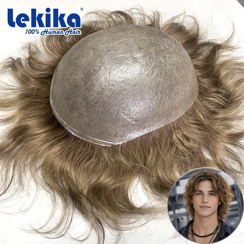 

Мужской парик-система V-Loop Hair 0.02 из натуральных волос на тонкой микро-коже, незаметный, реалистичный, имитирующий капиллярную систему, для мужчин