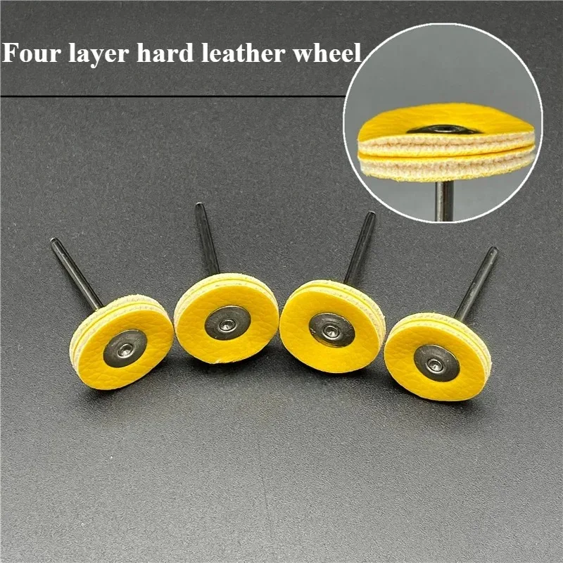 1/3/5 Pcs T-Shape 2.35mm Shank Jewely Polish Leather Wheel Fine Polish Leather Wheel  Electric Rotary Tool Accessory