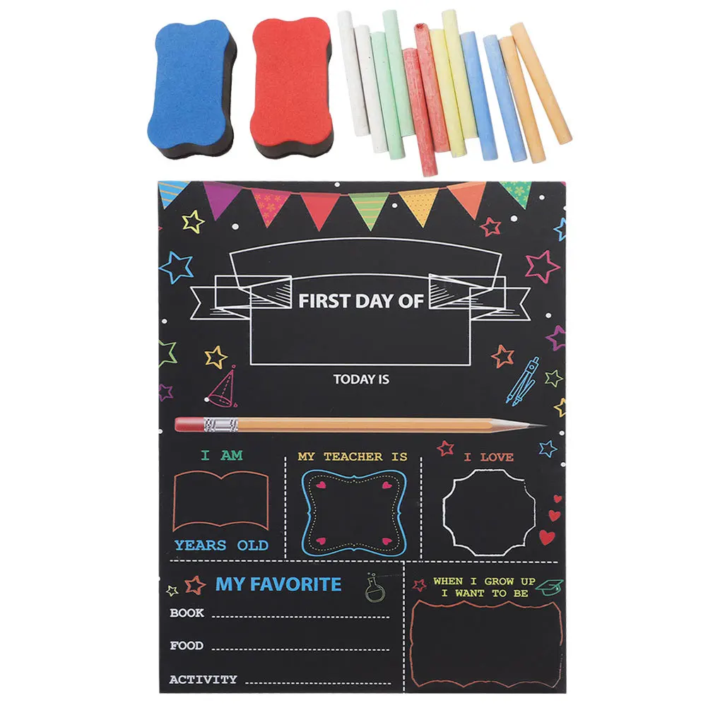 مجموعة واحدة من علامات السبورة المحمولة سهلة التخزين وتوفير مساحة العودة إلى موسم المدرسة وديكور علامة المدرسة الخشبية هدية #6