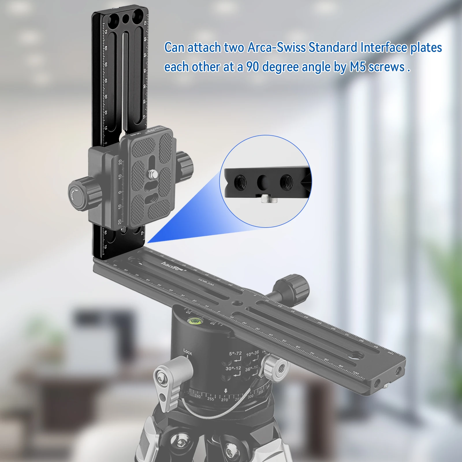 Haoge-قضيب انزلاقي للكاميرا ، 160 مللي متر ، متعدد الأغراض ، طويل ، سريع التحرير ، حامل ثلاثي القوائم ، مشبك رأس كروي متوافق مع Benro Arca Swiss