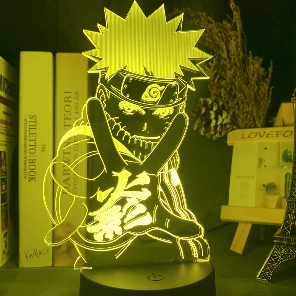 Japanese Anime Naruto Figure 3d Night Lamp Team 4 Shisui Uchiha Madara Luminous Acrylic Stand Figure For Kids Child Xmas Gift