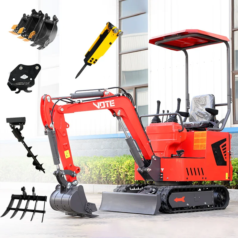 Factory Directly Sale 1 Ton Small Mini Excavator High Quality Mini Digger For Garden Crawler Small Bagger home used customized