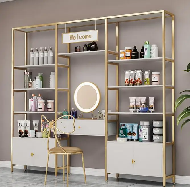 Beauty salon product display cabinet cosmetic display cabinet skin care barber shop shelf shelf shelf multi-layer display shelf