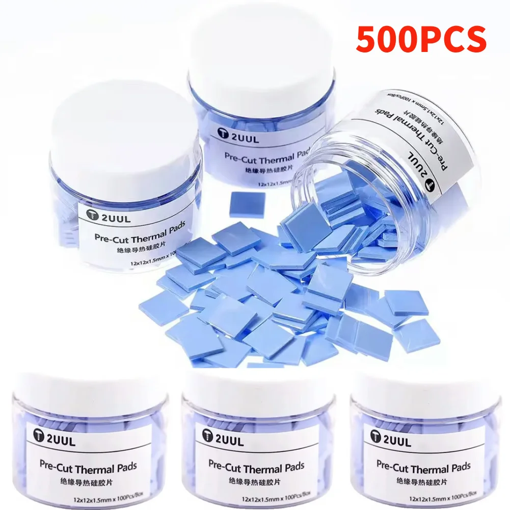 

500-100PCS Conductive Silicone Pad Heat Resistant 12x1.5mm Conductive Cooling Pad Non Conductive Thermal Pads for GPU CPU Repair
