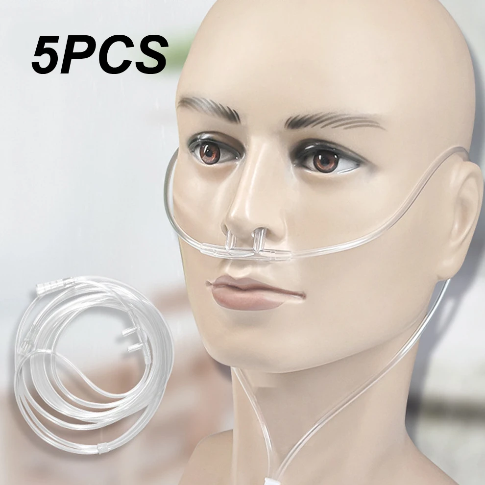 

5pcs Disposable Oxygen Tube Double Nasal Tube Individual Packing Medical Machine Breathing Cannula 2M/5M Oxygen Generator Hose